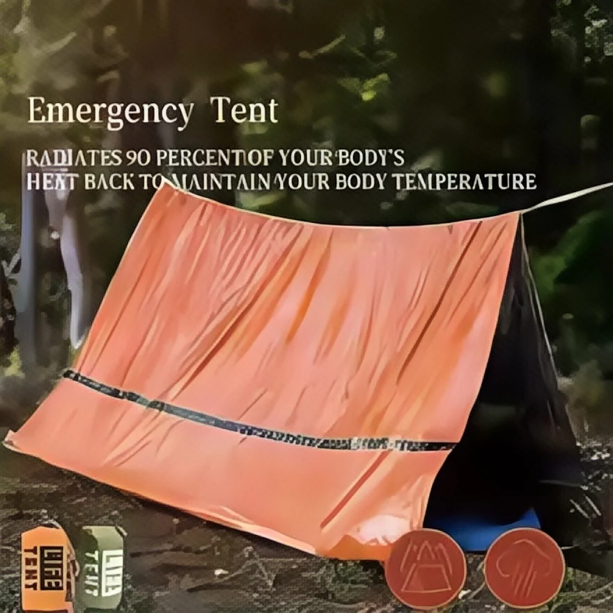 2-Person Emergency Survival Shelter - Waterproof Mylar Bivy Tent & Thermal Sleeping Bag, Reusable SOS Outdoor Rescue Kit - Image 4