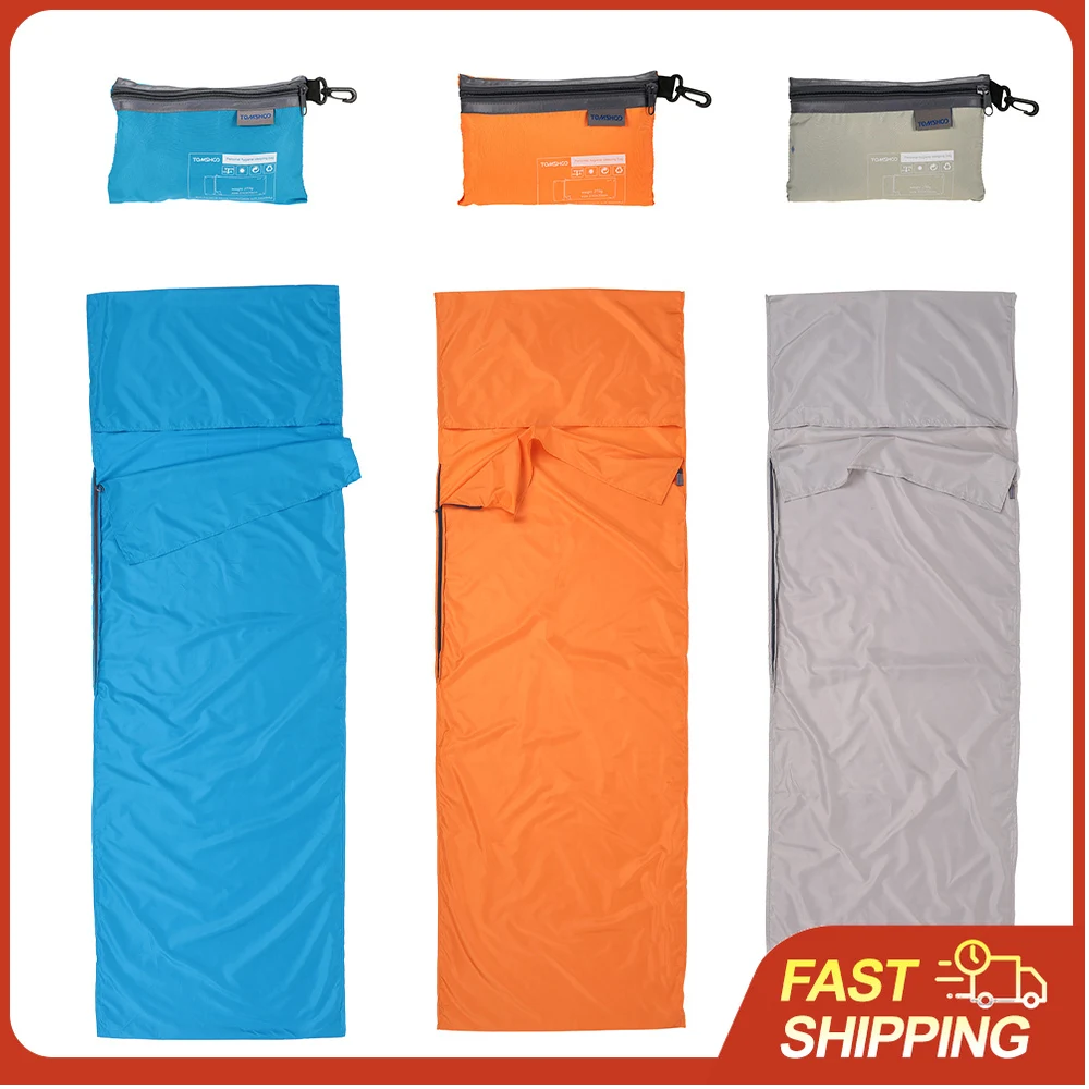 Outdoor Travel Camping Hiking Polyester Pongee Healthy Sleeping Bag Liner with Pillowcase Lightweight Business Trip Hotel