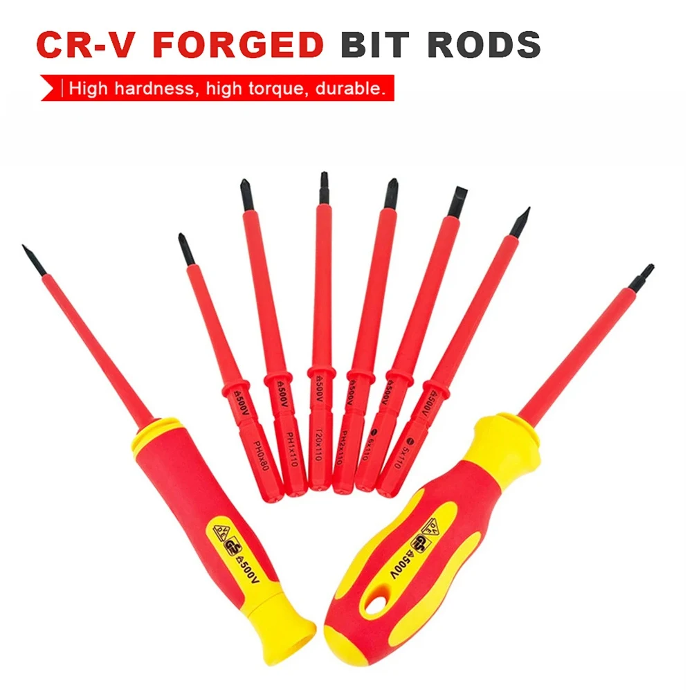 10Pcs Interchangeable Blade VDE Insulated Screwdriver Set with Case Magnetic 500V Home and Professional Use Electricians Tools - Image 2