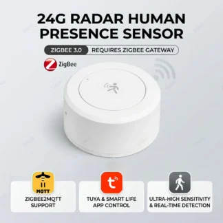 Zigbee 24G Mmwave Radar Presence Sensor Human Detector Motion/Static Detection For Tuya Z2M Smart Home Security Automation Alarm