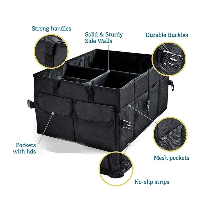 Car Boot Storage Box Large Capacity Interior Finishing Sundries Storage Box Oxford Cloth Foldable Interior Supplies Universal - Image 3