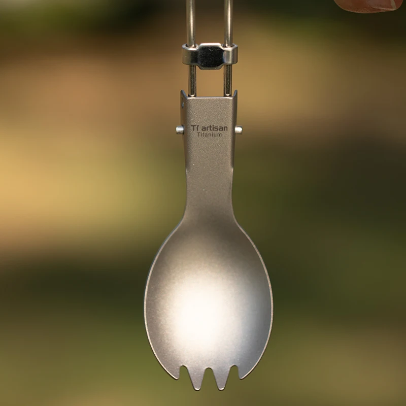 Tiartisan Titanium Foldable Cutlery Portable Outdoor Camping Tableware Hiking Folding Fork Spoon Knife - Image 6