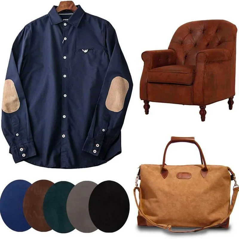 4Pcs Iron On Patches Repair Patches Oval Suede Cowhide Elbow Patches Elbow Knee Velvet Patches for Sweater Repair Clothing Jeans - Image 2