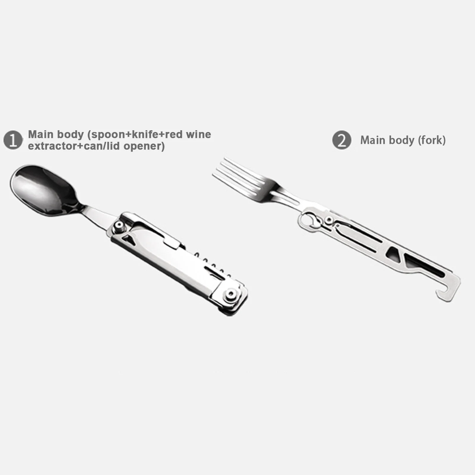 Outdoor Portable Folding Cutlery Set Spoon Fork Knife Compact Camping Picnic Travel Utensils Lightweight - Image 6