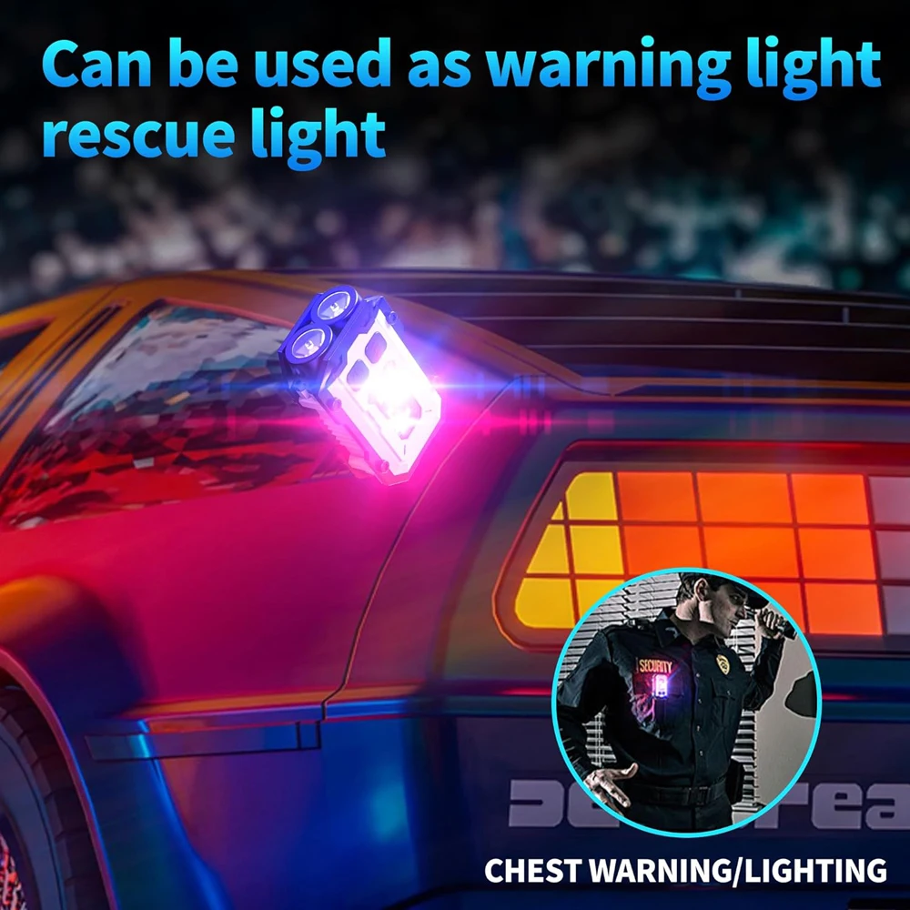 LED Keychain Flashlight Rechargeable Mini 800LM USB C 8 Modes Flash Light Magnetic Keychain for Camping Running Emergency Hiking - Image 5