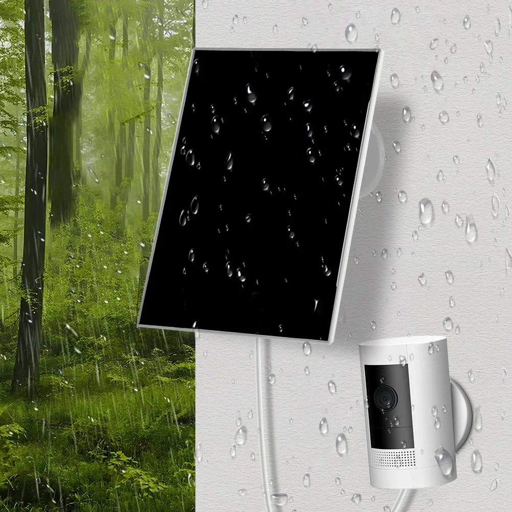 Solar Panel 10W 6V Outdoor Solar Cells 360° Adjustable Wall Mount Camera Solar Panel Micro USB+Type-C for Ring Eufy Blink Arlo - Image 2