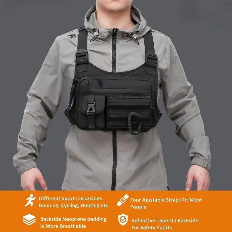 Outdoor Tactical Chest Bag Men's Vest EDC Waterproof Anti-Theft Chest Pack for Cycling Bags Running Front Chest Bag - Image 4