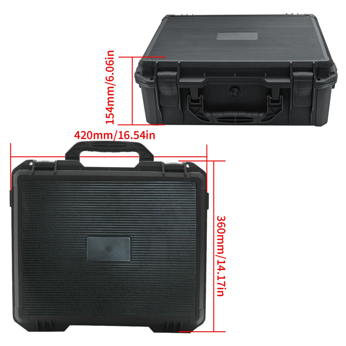 Waterproof and Durable Black Camera/tool Suitcase, Customizable Foam Interior, Portable, Safe Storage Case, Shock Resistant Case - Image 2