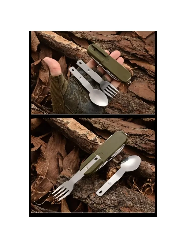 7 in 1 Multifunctional Outdoor Cutlery Portable Knife Spoon Fork Opener Can Opener Picnic Camping Hiking Trip Foldable Cutlery - Image 2