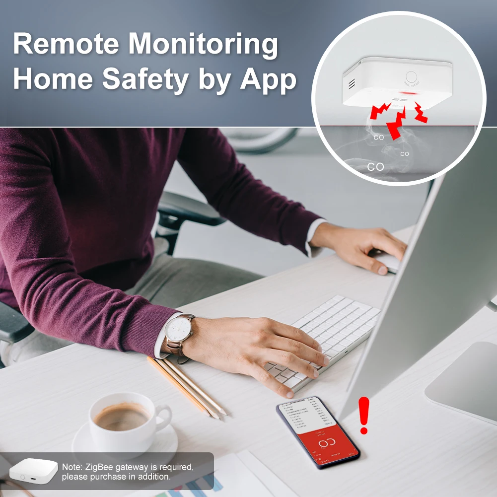 MOES Tuya ZigBee CO Detector Alarm Gas Leak Carbon Monoxide Detector Wireless Household Gas Siren Alarm Sensor Smart Safety Home - Image 4