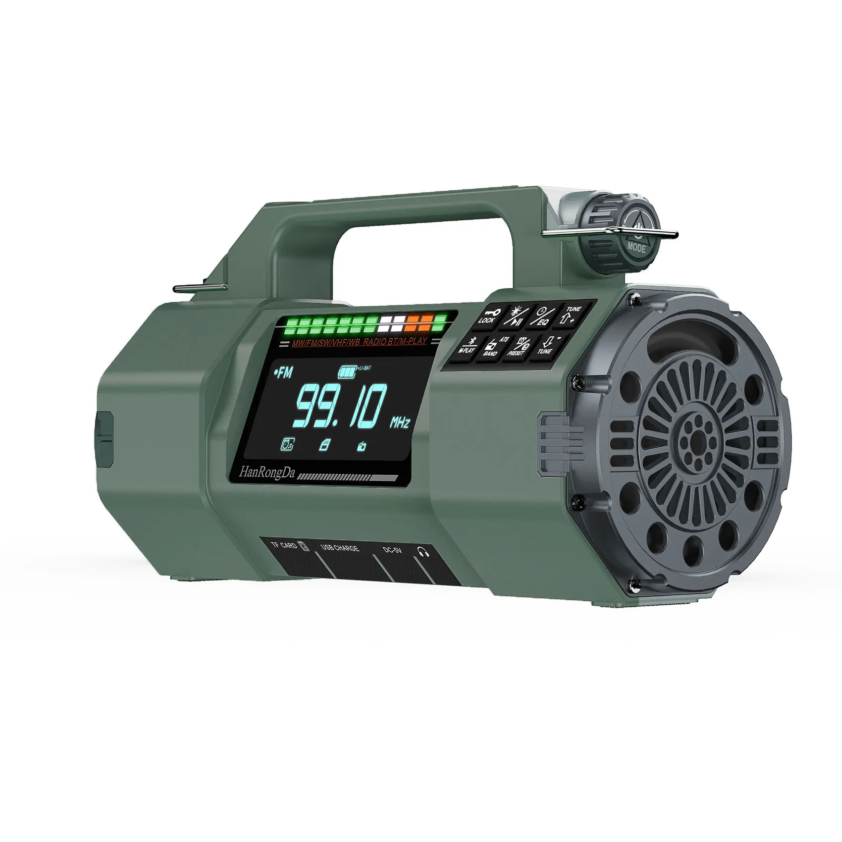 Outdoor Multifunctional Radio, Manual Emergency Generator, FM/MW/SW/VHF/WB Radio Solar, LED Flashlight Emergency SOS Alarm - Image 5