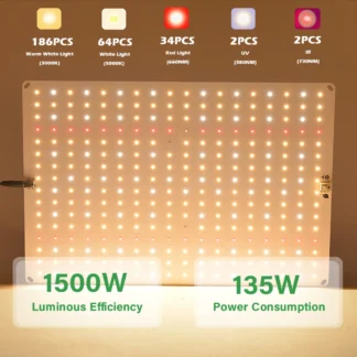 Leclstar Quantum LED Grow Light Veg and Bloom Phytolamp, EU Plug, for Plant Full Spectrum Hydroponic Lamp Greenhouse Flower