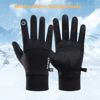 Promotion Winter Warm Full Fingers Waterproof Cycling Outdoor Sports Running Motorcycle Ski Touch Screen Fleece Gloves