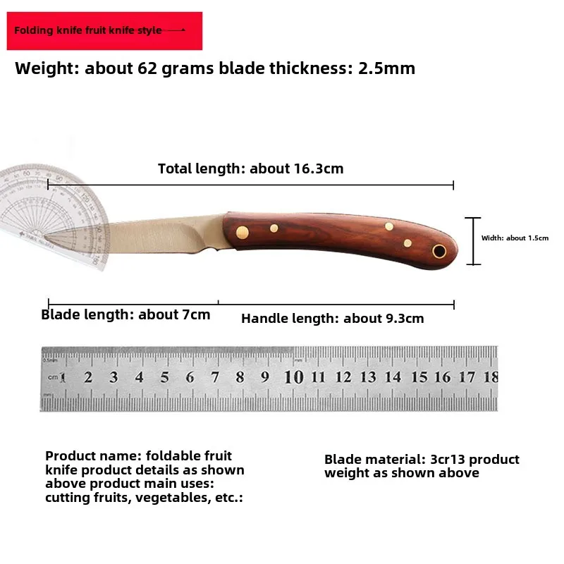 Stainless Steel Sharp Small Ourdoor Camping Pocket Folding Blade Knife Wood Handle EDC Tool Knifes Hand Tool For Survival - Image 5