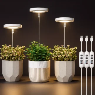 Full Spectrum Fill Light LED Grow Lamp with Adjustable Height, 3/9/12H Timer 10-Level Dimming for Indoor Solar Plants Garden