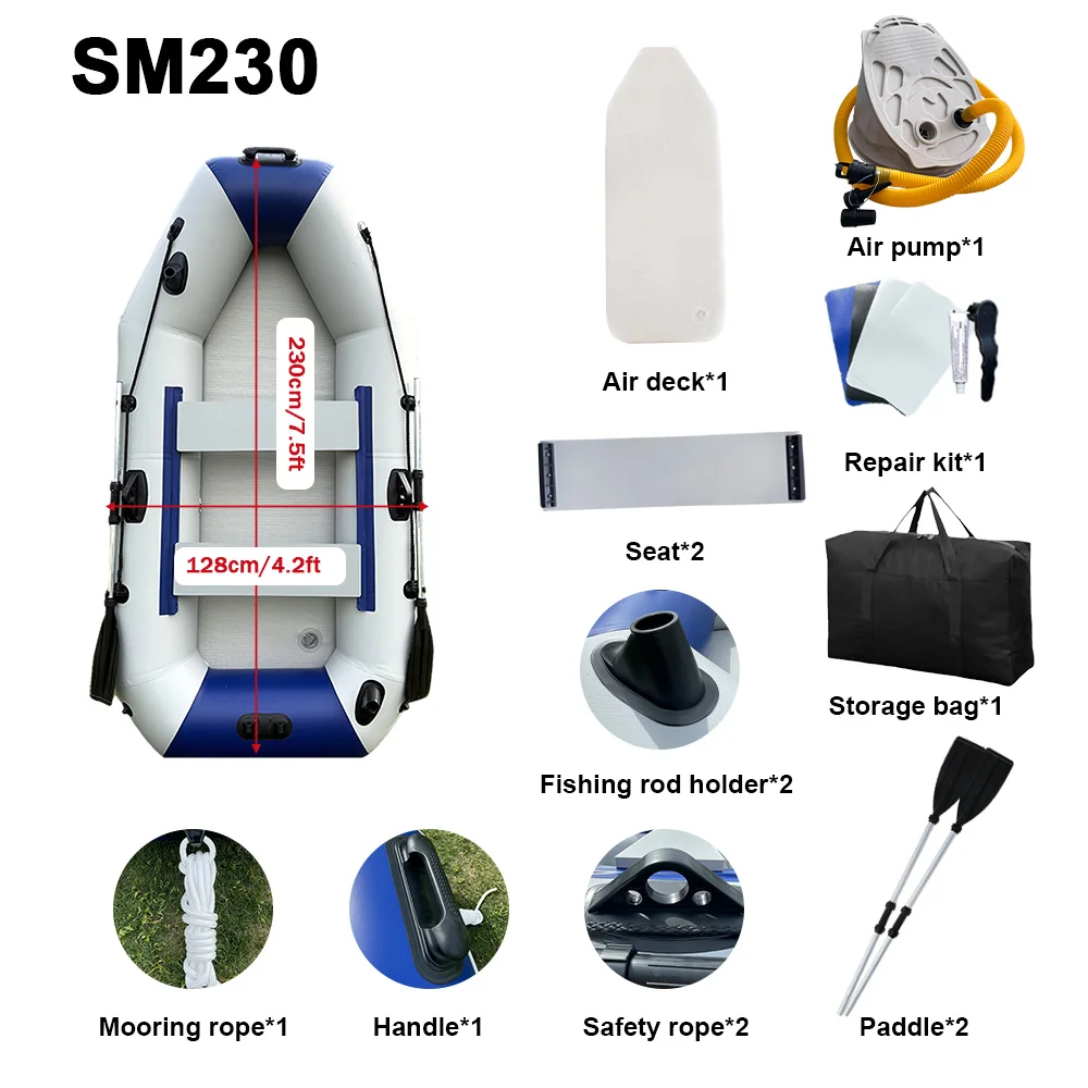 Savagemarine-PVC Inflatable Belly Boat for River Fishing, Kayak Lure, Fishing Boat, Can Install the Outboard Engine - Image 6