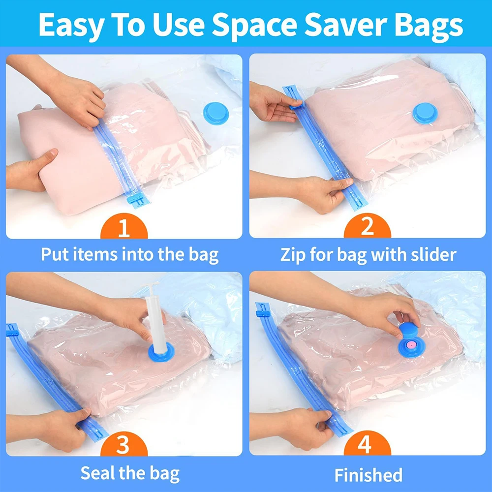 Vacuum Storage Bags With Valve Folding Compressed Space Saving Clothes Storage Big Size For Towel Cloth Blanket - Image 3