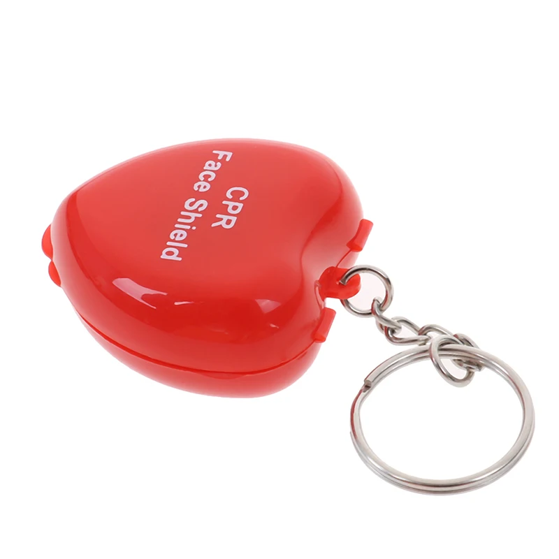 Mini Protect CPR Mask Mouth KeyChain Rescue In Heart Box Face Mask First Aid - Image 5