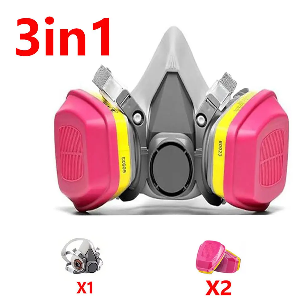 6200 Half Face Mask with Goggles Chemical Gas Filter for Spray Paint Organic Vapor Dust Safe Operation Respirator - Image 2