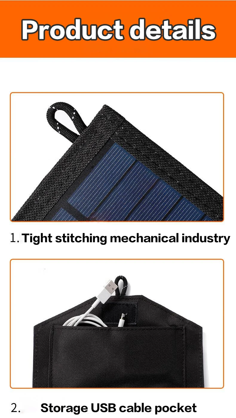 6-fold 800W Foldable solar panel 20w/h portable solar panels charger USB 5V DC Full time power solar panel mobile power supply - Image 3