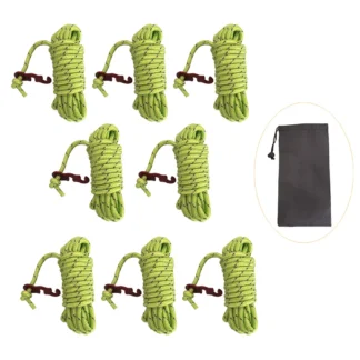 Camping Rope Reflective Outdoor Guy Lines with Aluminum Guyline Adjuster Tensioners Tent Tie Downs for Hiking Backpacking Tarp