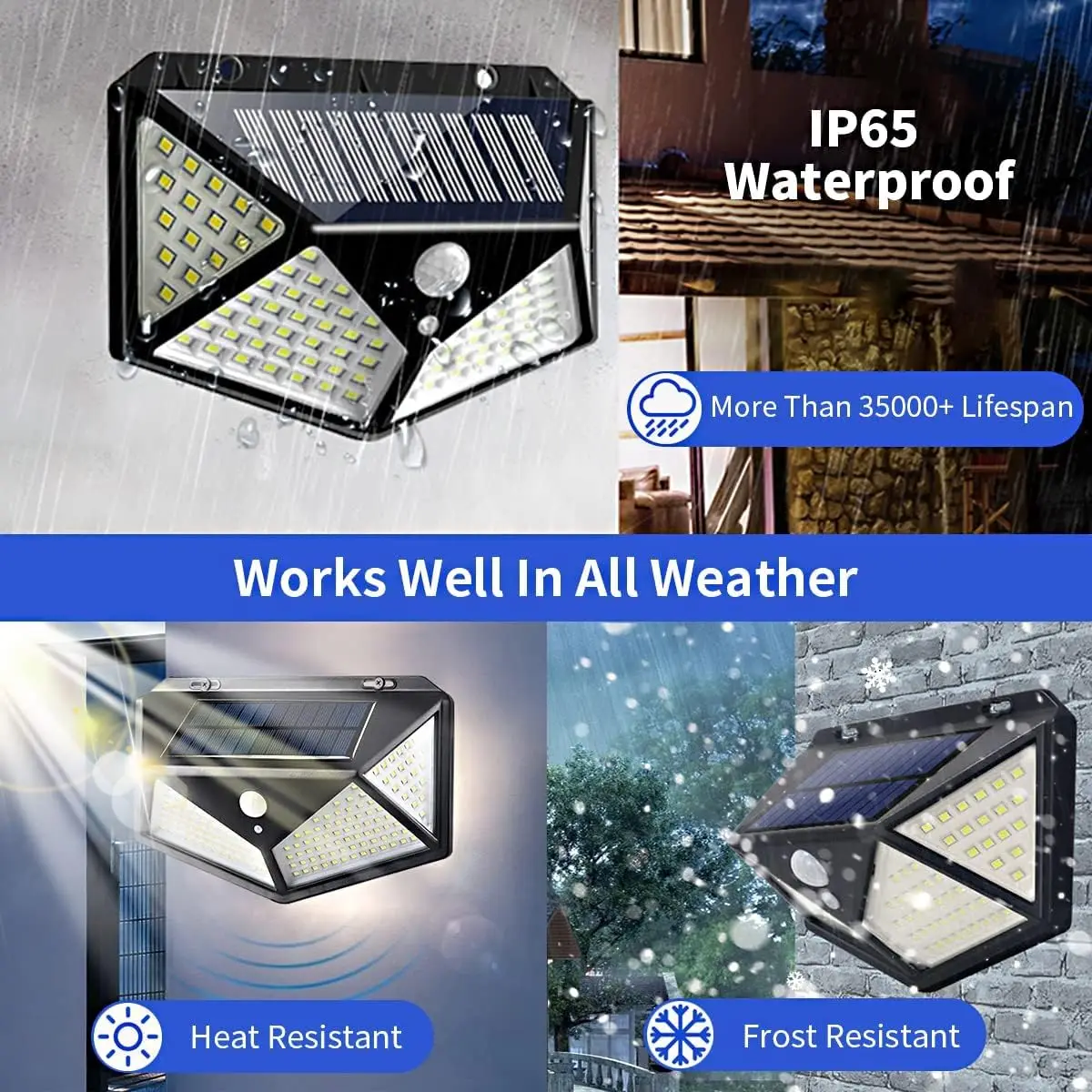 100 LED Solar Motion Sensor Security Light Outdoor Waterproof PIR Spotlight for Yard Garden Path Fence Decoration - Image 3