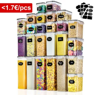 25pcs Airtight Kitchen Grain Storage Organizer Food Jars Household Large Tank Plastic Moisture-resistant Storage Box Spice Jars