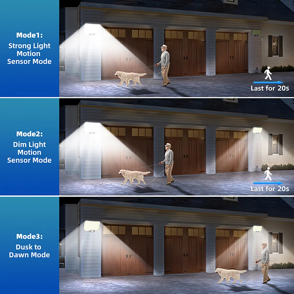 New 366LED Solar Outdoor Lights Solar Powered Security Light Motion Sensor 234LED Wall Light IP65 Waterproof Garden - Image 5