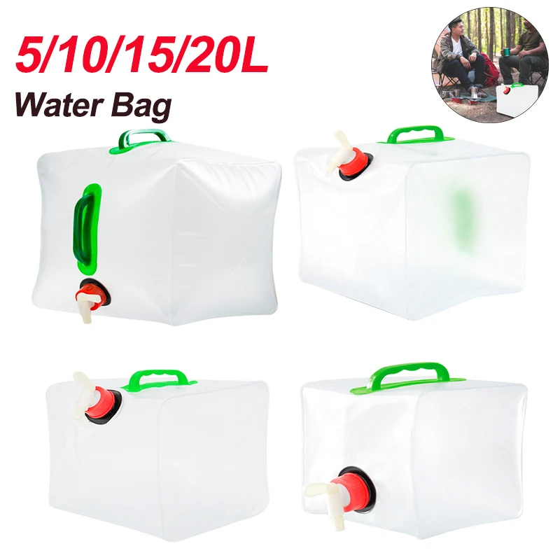 5L/10L/15L/20L Outdoor Water Bag Large Capacity Water Storage Bucket Folding Water Container Kettle for Camping Cooking Picnic