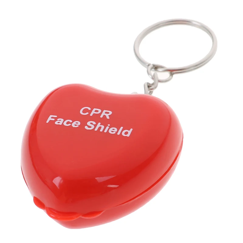 Mini Protect CPR Mask Mouth KeyChain Rescue In Heart Box Face Mask First Aid - Image 3