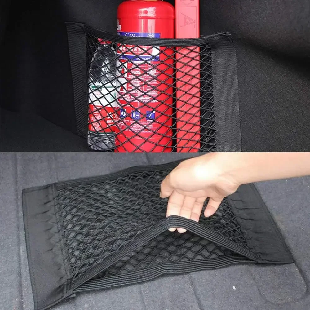 Car Storage Net Stretchable Mesh Pocket Net Magic Elastic Sticker Universal Rear Mesh Trunk Seat Bag Pocket Cage Auto Organizer - Image 6