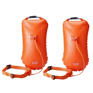 1/2Pcs Swim Buoy Float for Open Water Swimming Safety Float with Adjustable Waist Belt Waterproof Dry Bag for Swim Train Kayaker