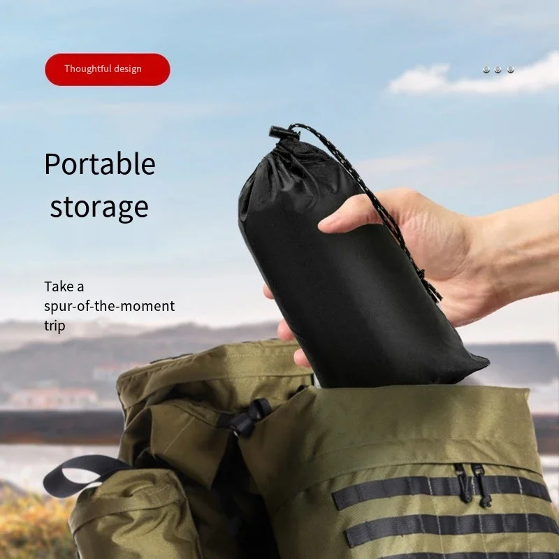 Outdoor 3 In 1 Military Raincoat Hooded Sleeve Waterproof Rain Poncho Motorcycle Rain Cover Camping Hiking Travel Rainwear Tent - Image 4