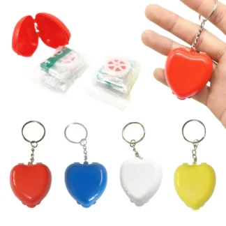 Mini Professional First Aid Breathing Mask Keychain Portable Outdoor Survival Emergency Rescue Tools For First Aid CPR Training