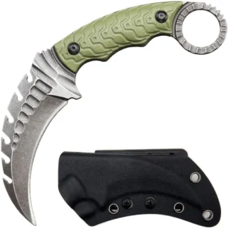 Eafengrow C1110 Claw knife D2 Steel Blade +G10 Handle Fixed Blade Knife EDC Tool Knifes with Kydex Sheaths for Outdoor Camping