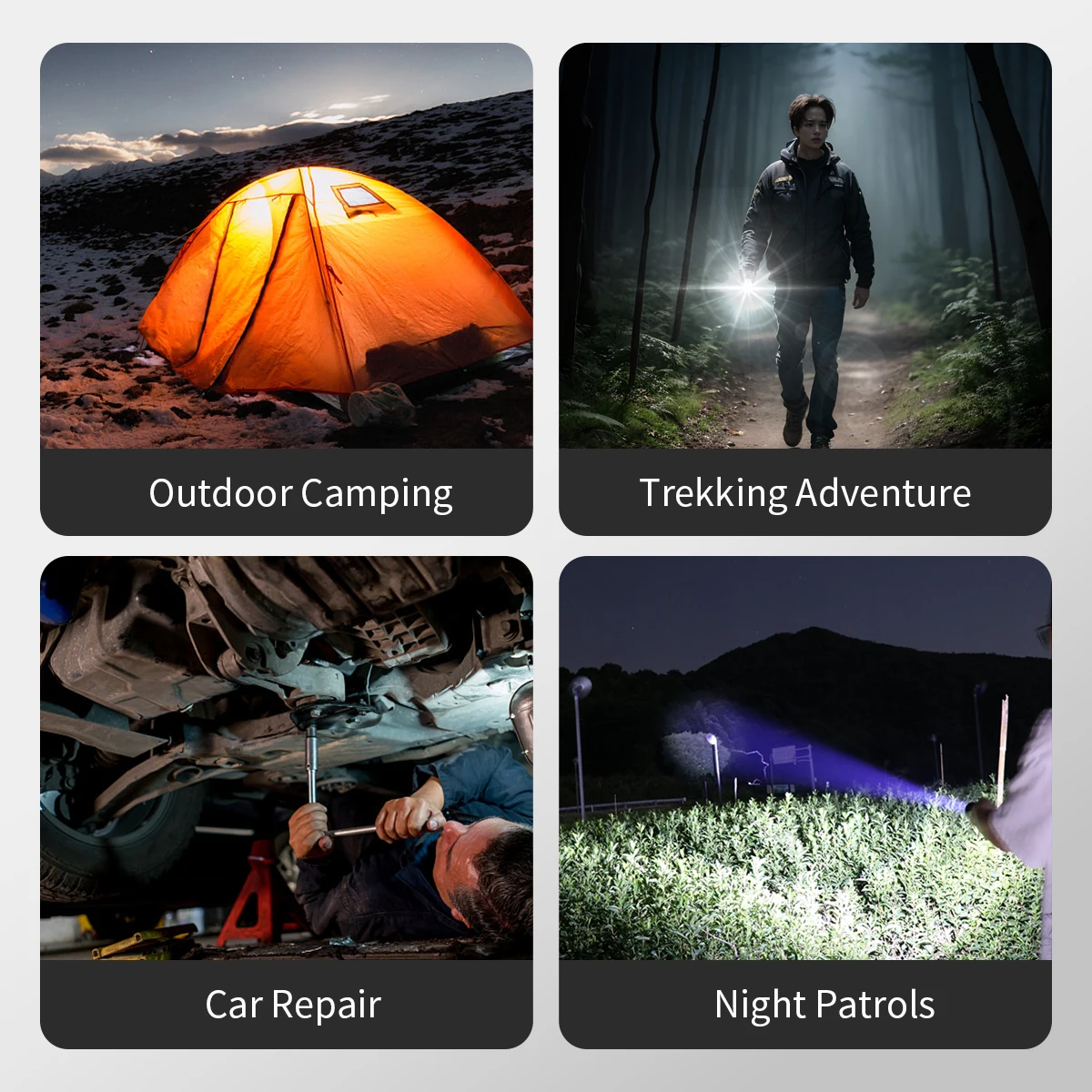 Warsun Outdoor 2000 Lm Emergency Small Portable Tactical Type C Rechargeable Torch 18650 Lithium COB LED Magent Flashlight - Image 4