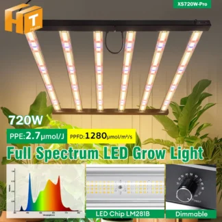 720W LED Grow Light Full Spectrum LM281B with UV IR Phytolamp 1280 PPFD For Indoor Grow Tent Planting