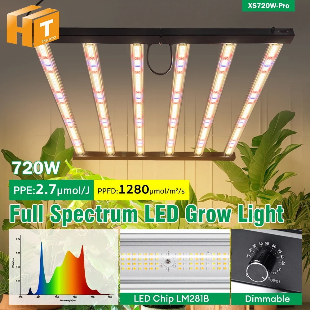720W LED Grow Light Full Spectrum LM281B with UV IR Phytolamp 1280 PPFD For Indoor Grow Tent Planting