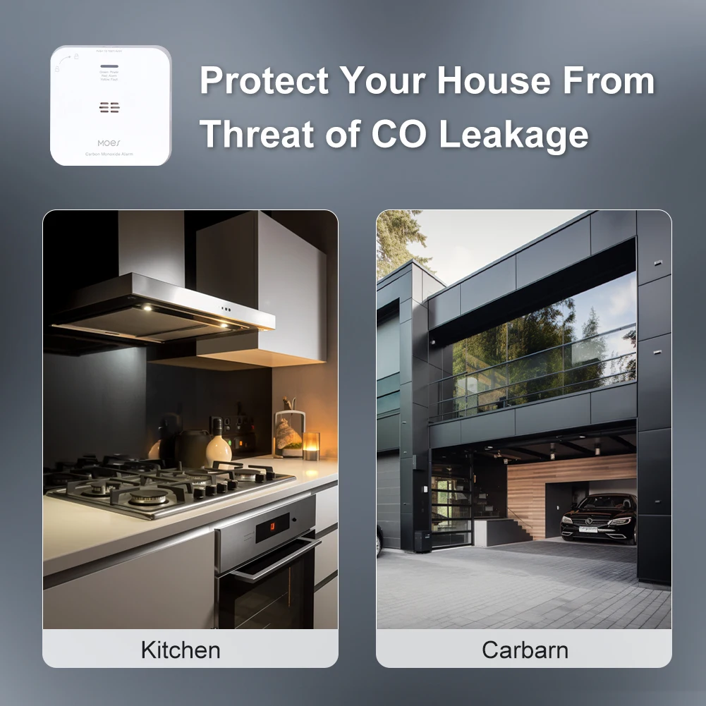 MOES Tuya ZigBee CO Detector Alarm Gas Leak Carbon Monoxide Detector Wireless Household Gas Siren Alarm Sensor Smart Safety Home - Image 6