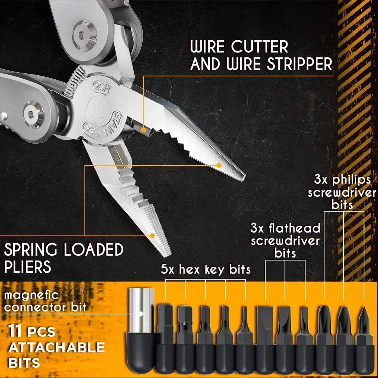 24 in 1 Multifunctional Universal Diagonal Pliers Hardware Wire Cutters Professional Electrician Anti Slip Durable Repair Tools - Image 3