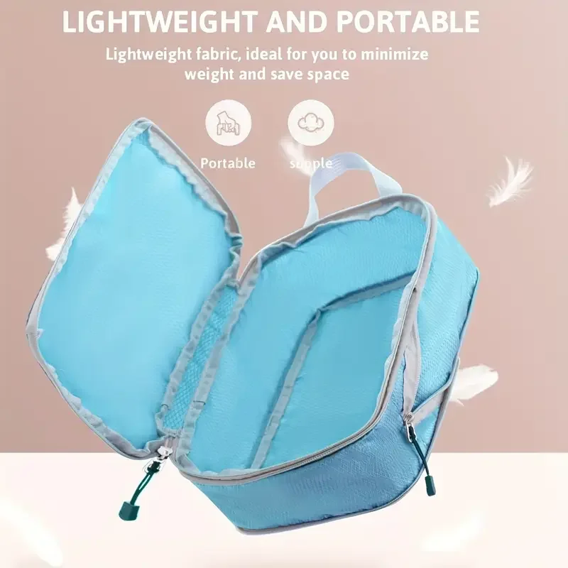 Travel Compression Packing Cubes Suitcase Luggage Organizer Set Zipper Foldable Storage Bag for Clothes Shoes Travel Accessories - Image 2