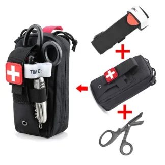 First Aid Kit Tourniquet Medical Rescue EDC Pouch Gauze Scissors Molle Survival Tool For Camping Hiking