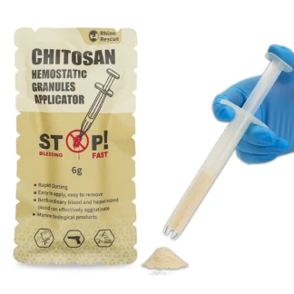 RHINO RESCUE 6g Chitosan Hemostatic Granul | Fast Clotting & Portable for Emergency, Wound Care, Outdoor & | No-Residue First A