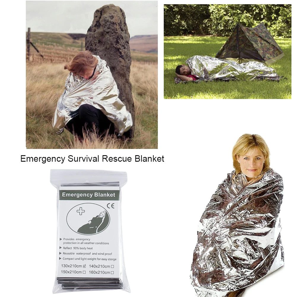 1-10PCS Emergency Blanket Outdoor Survive First Aid Military Rescue Kit Windproof Waterproof Foil Thermal Blanket for Camping - Image 4