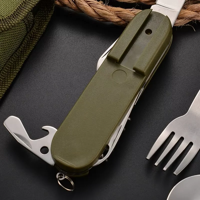 7 in 1 Multifunctional Outdoor Cutlery Portable Knife Spoon Fork Opener Can Opener Picnic Camping Hiking Trip Foldable Cutlery - Image 5