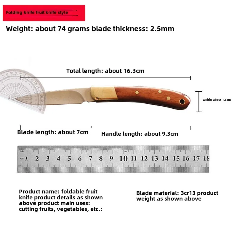 Stainless Steel Sharp Small Ourdoor Camping Pocket Folding Blade Knife Wood Handle EDC Tool Knifes Hand Tool For Survival - Image 6