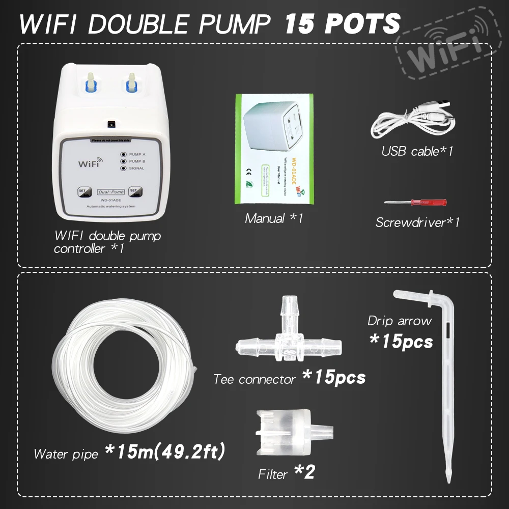 WIFI Intelligent Watering Device Double Pump Timed Automatic Drip Irrigation System Remote APPController for Garden Plant Flower - Image 5