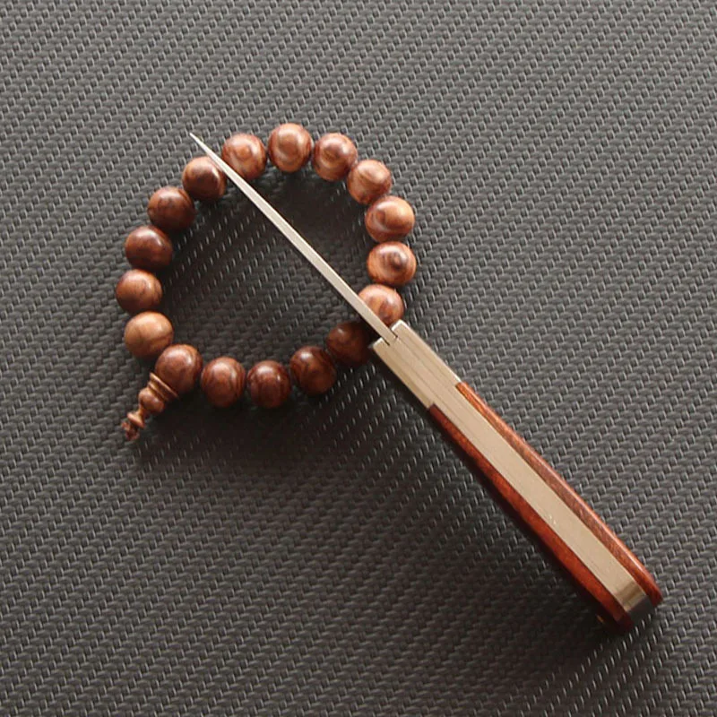 Stainless Steel Sharp Small Ourdoor Camping Pocket Folding Blade Knife Wood Handle EDC Tool Knifes Hand Tool For Survival - Image 4