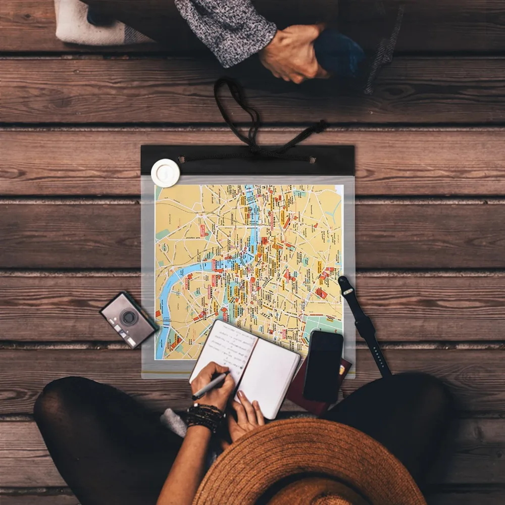 1PC Map Case Clear Waterproof PVC Document Stationery Holder Cover Portable Outdoor Camping Pocket Bag with Zipper - Image 5