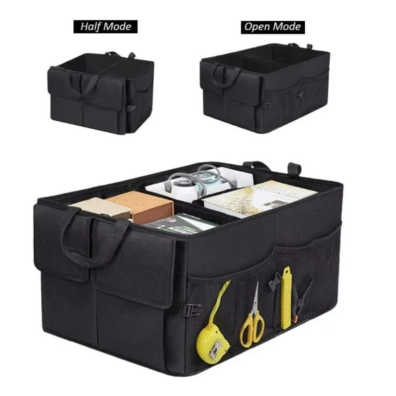 Car Boot Storage Box Large Capacity Interior Finishing Sundries Storage Box Oxford Cloth Foldable Interior Supplies Universal